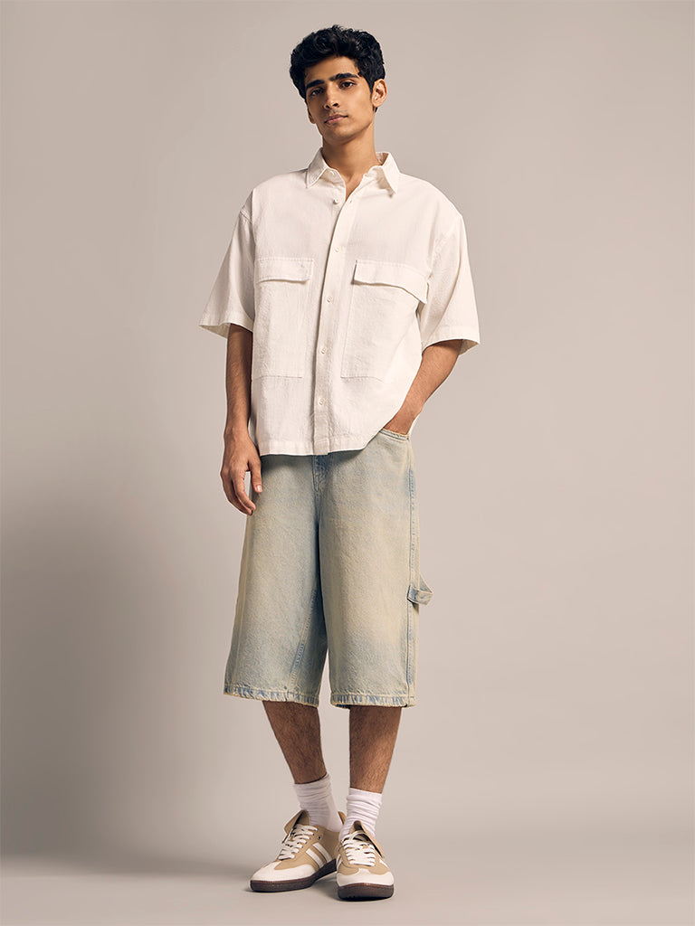 Boxy-Fit Textured Shirt