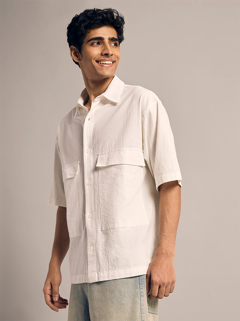 Boxy-Fit Textured Shirt