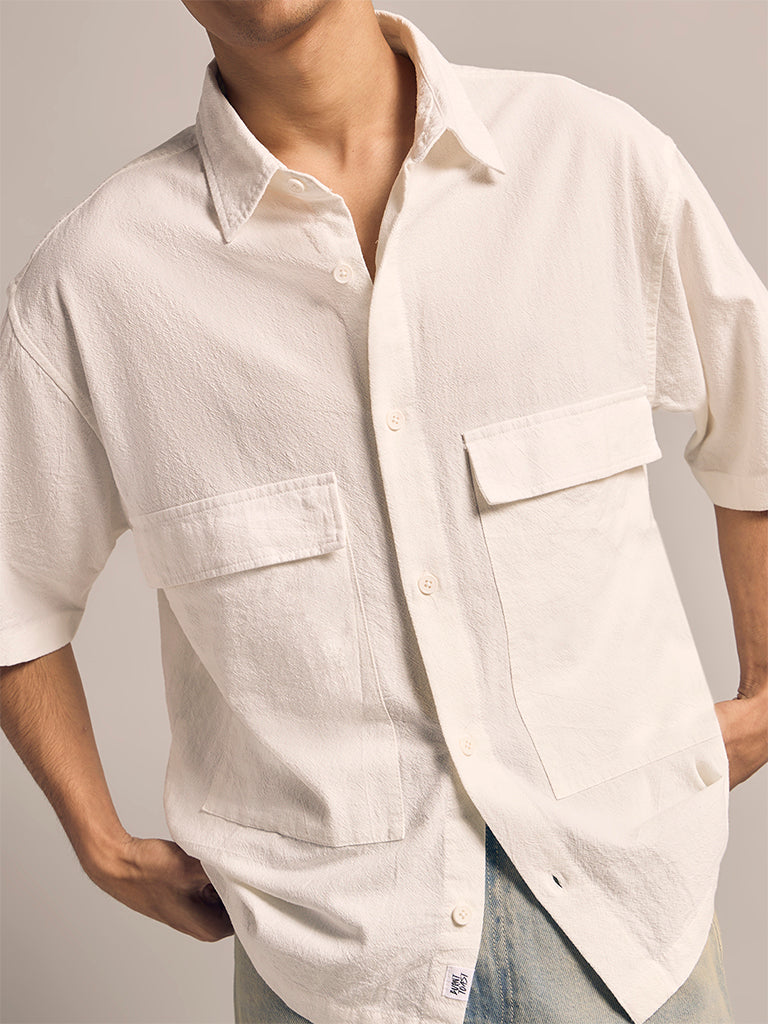 Boxy-Fit Textured Shirt