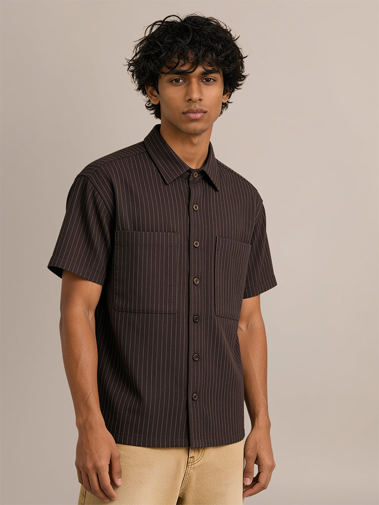 Boxy-Fit Striped Shirt