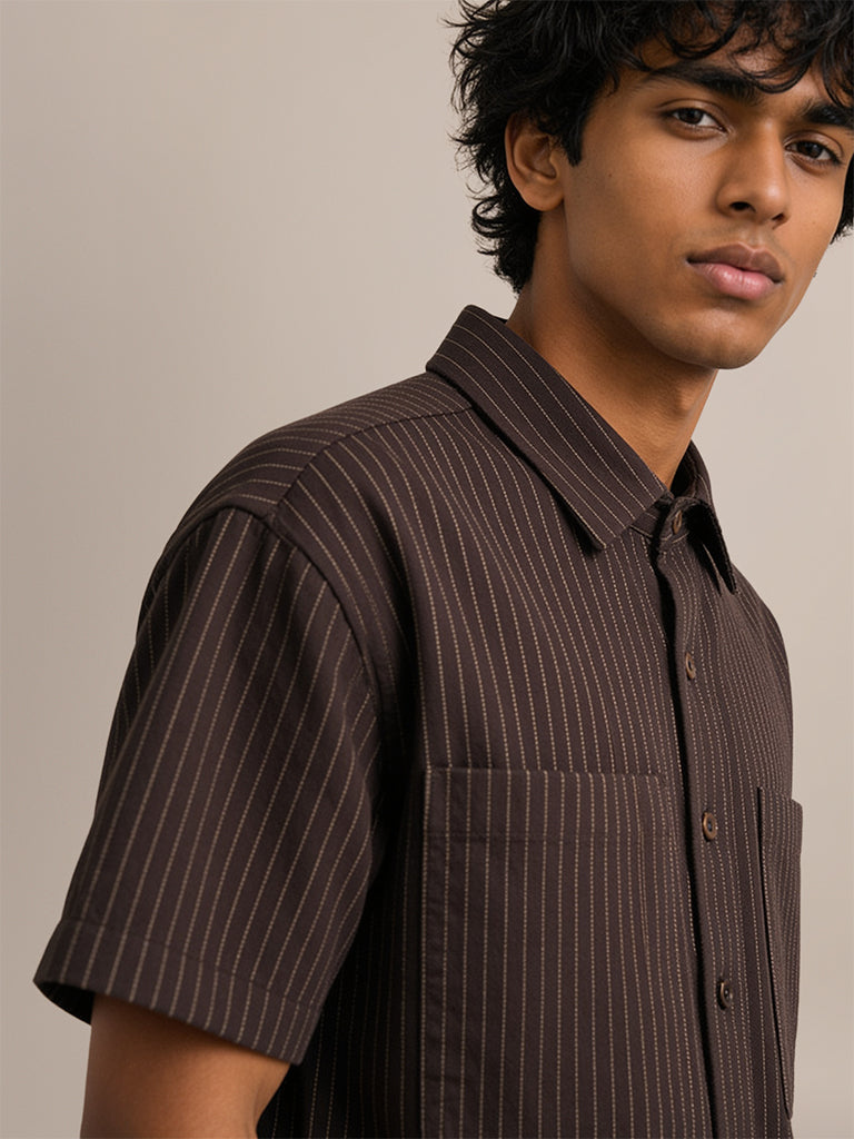 Boxy-Fit Striped Shirt