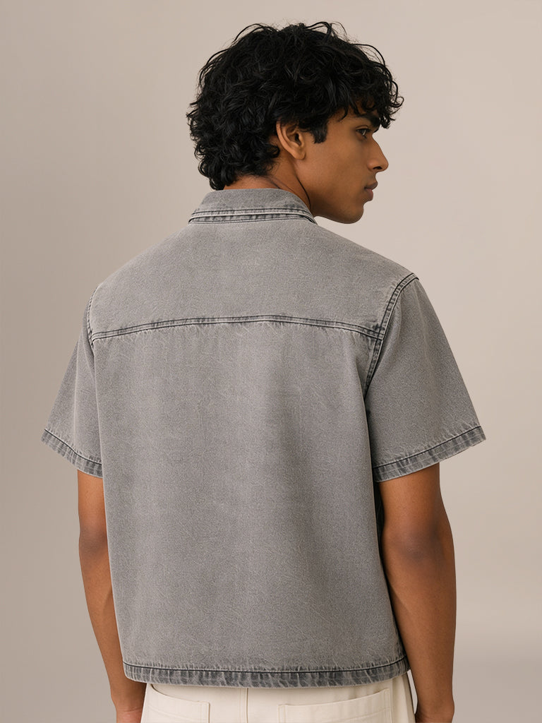 Boxy-Fit Denim Shirt