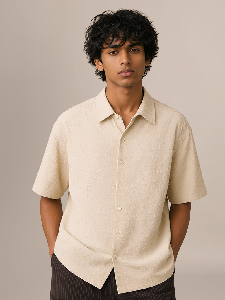 Boxy-Fit Jacquard Shirt