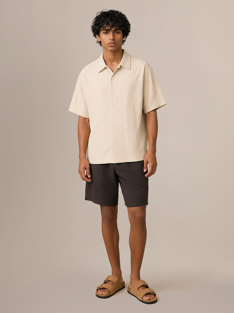 Boxy-Fit Jacquard Shirt