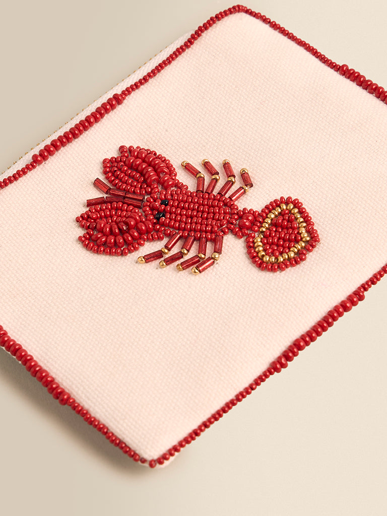 Beaded Lobster Coin Pouch