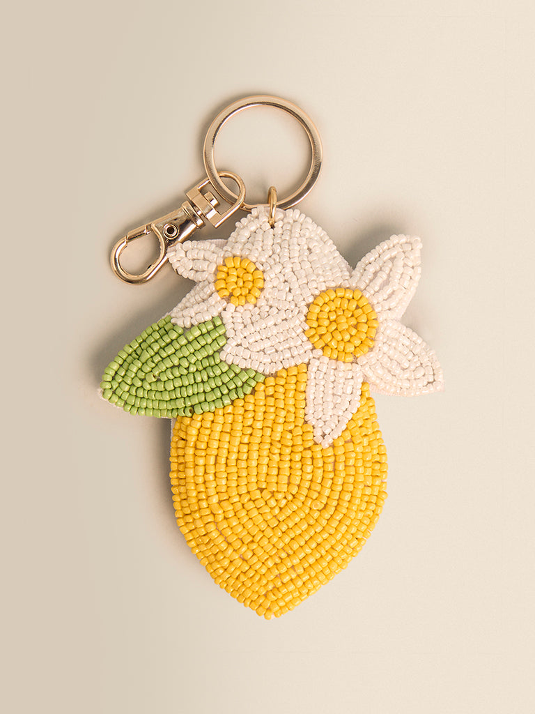 Beaded Lemon Keychain