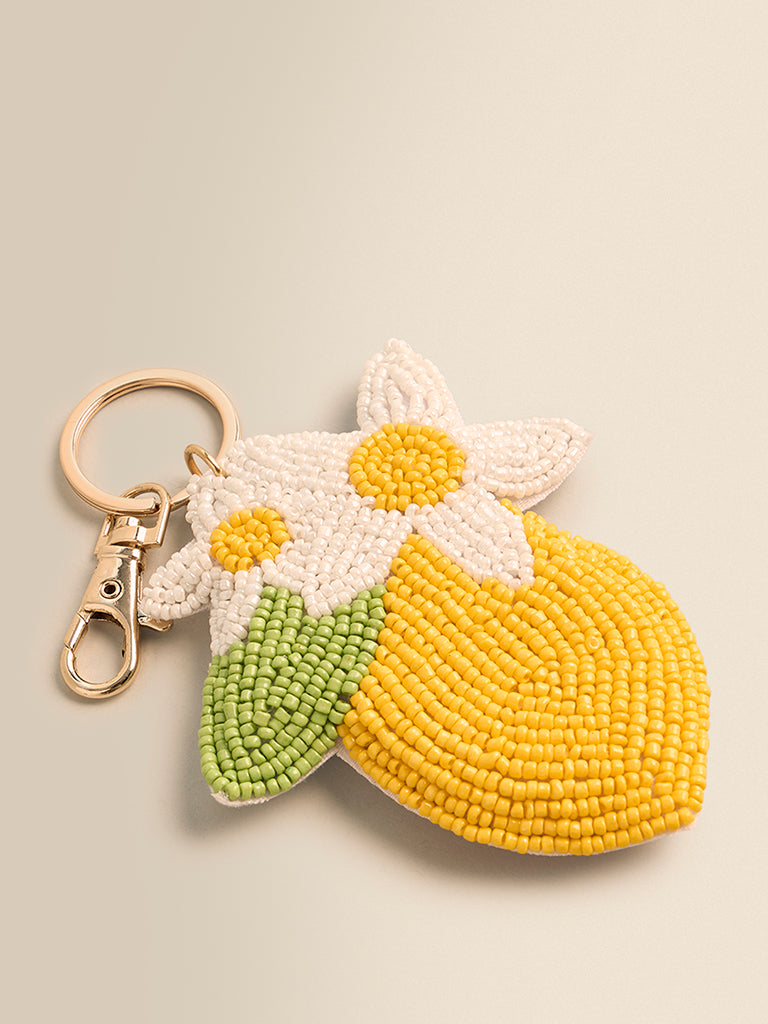 Beaded Lemon Keychain