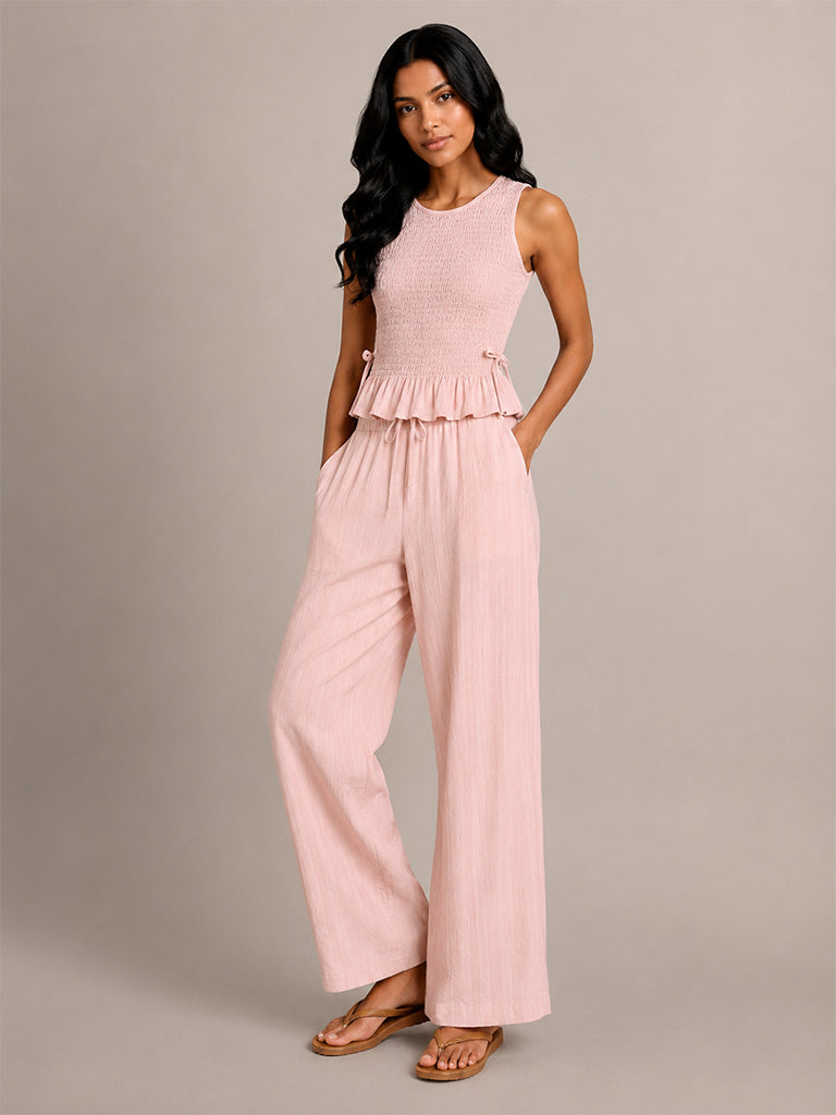 Wide-Leg Striped Pants