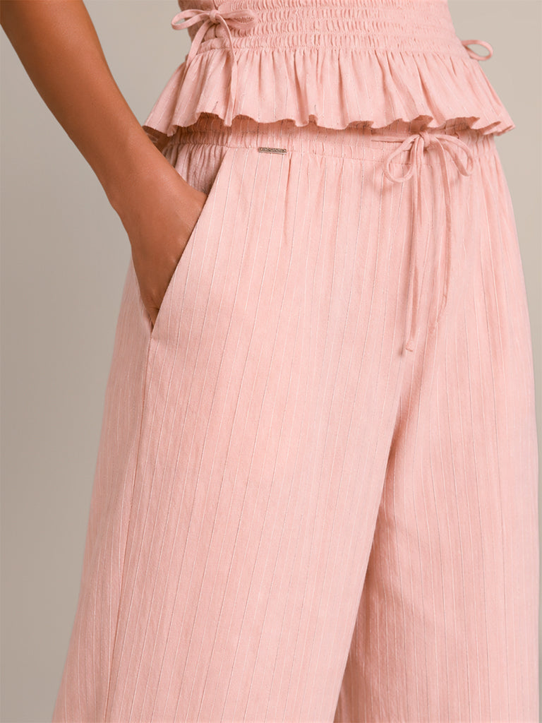 Wide-Leg Striped Pants