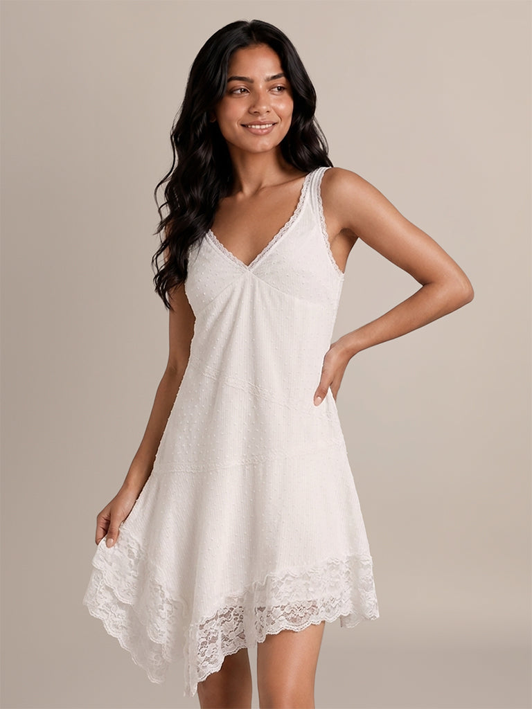 Lace Design Slip Dress