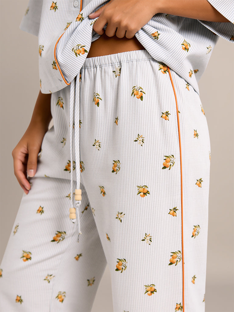 Printed Straight-Fit Pants