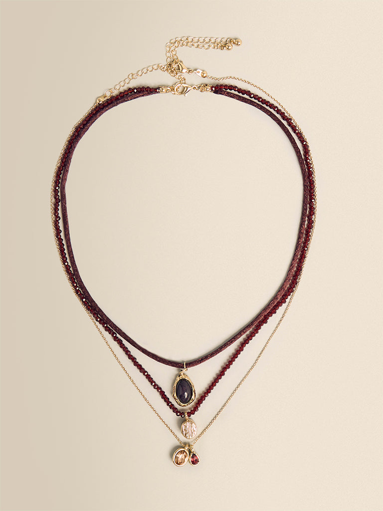 Multi-layered Beaded & Charm Necklace