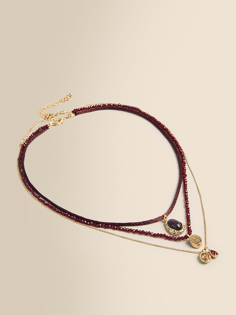 Multi-layered Beaded & Charm Necklace