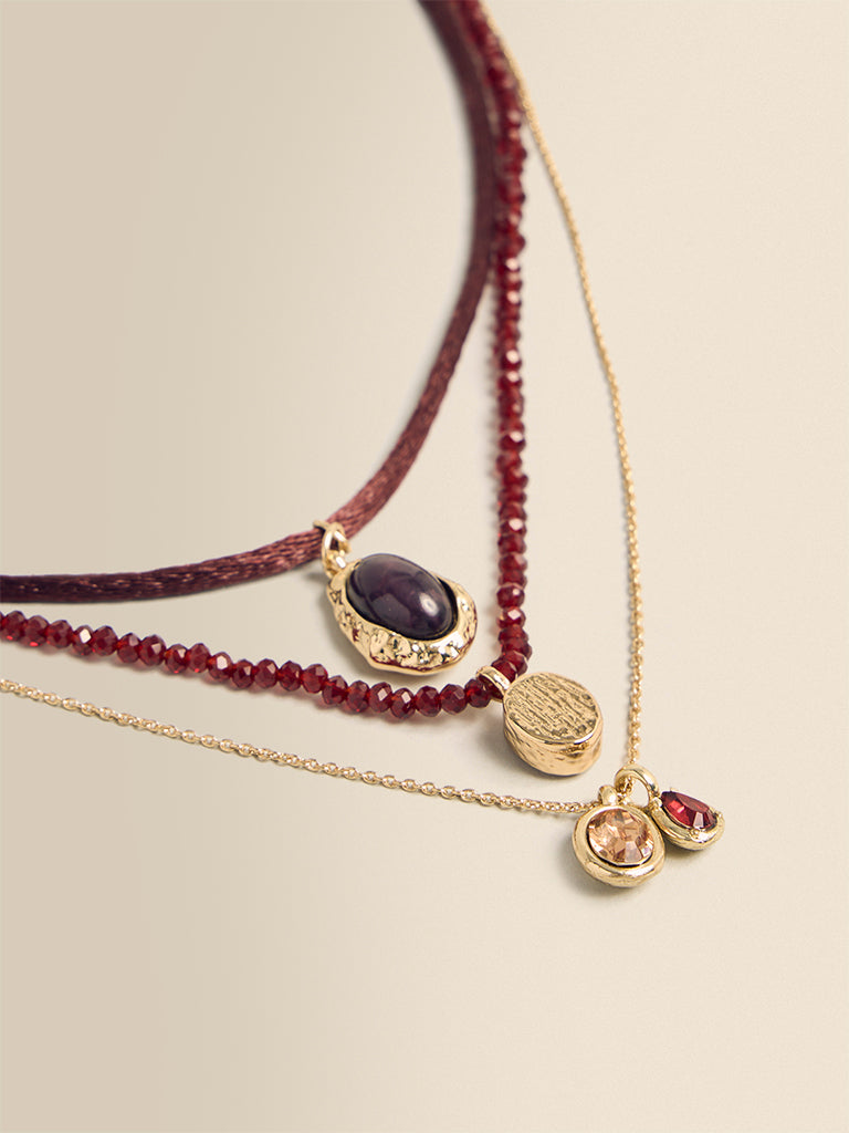 Multi-layered Beaded & Charm Necklace