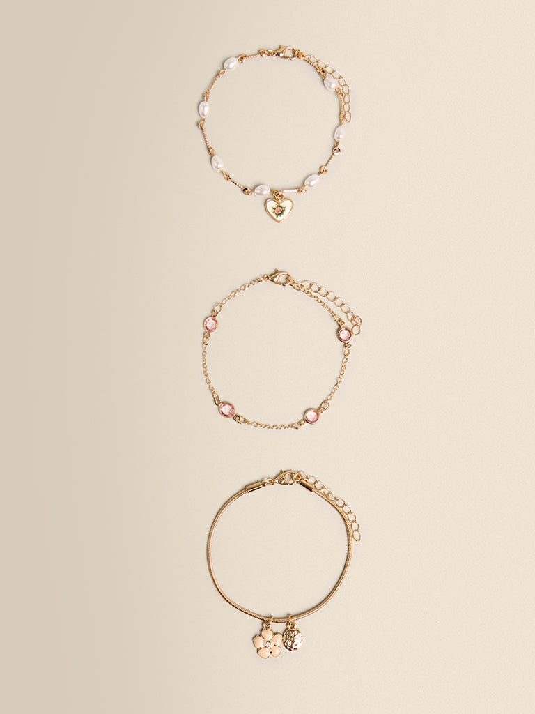 Pack of 3 Beaded Charm Bracelets
