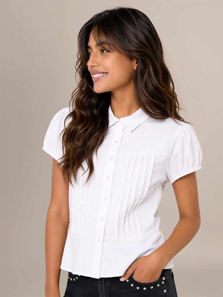 Fitted Pintuck Blouse
