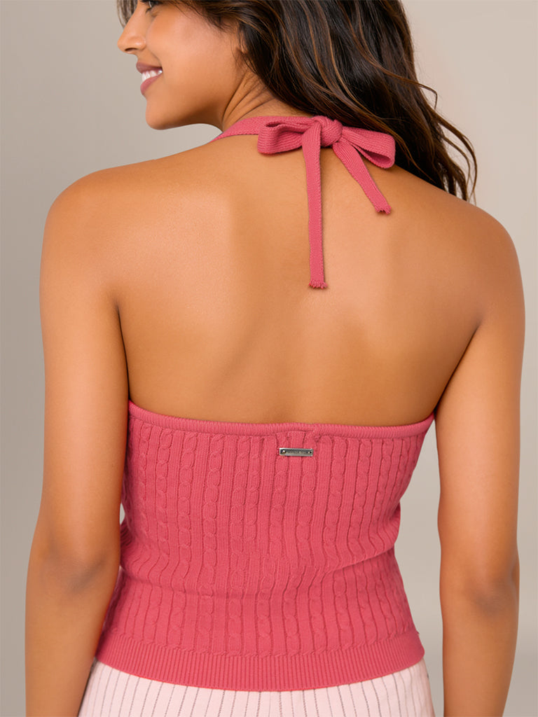 Fitted Halter-Neck Top
