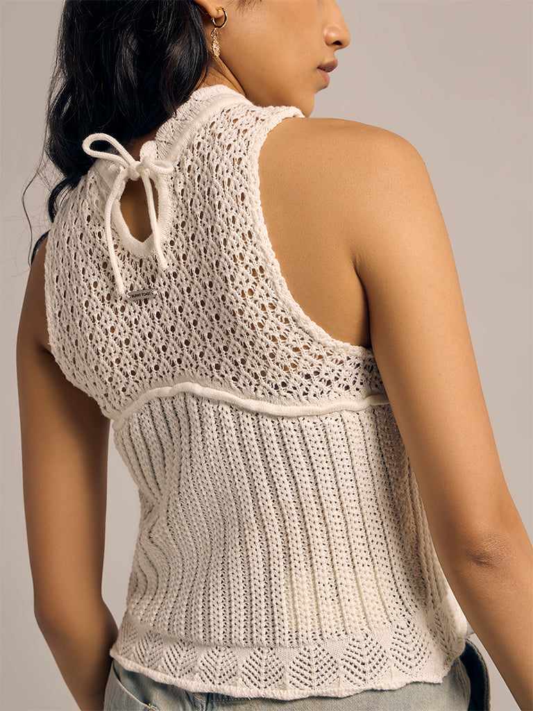 Buy Fitted Crochet-Knit Top from Burnt Toast