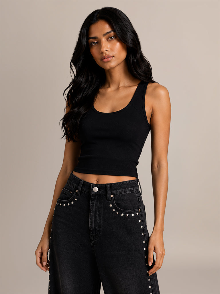 Crop Solid Tank Top