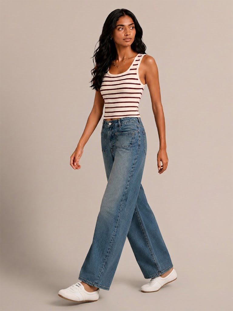 Knitted Striped Tank Top