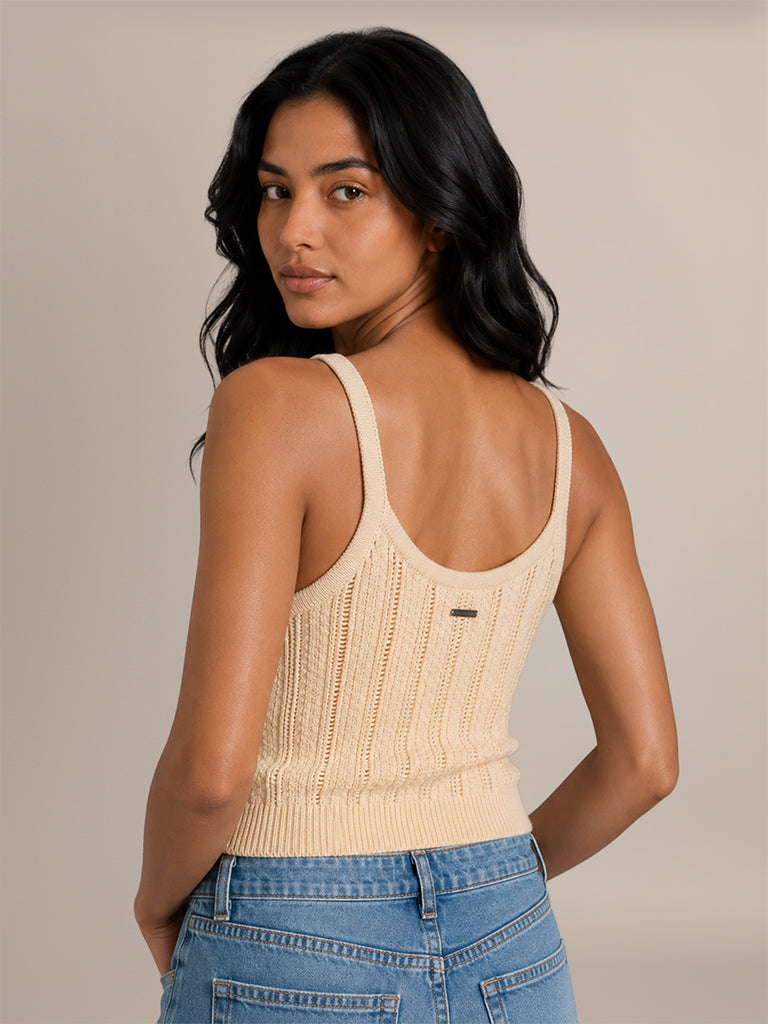 Cable Knit Fitted Top
