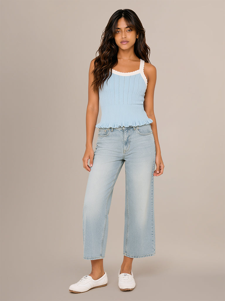 Knit-Textured Fitted Top