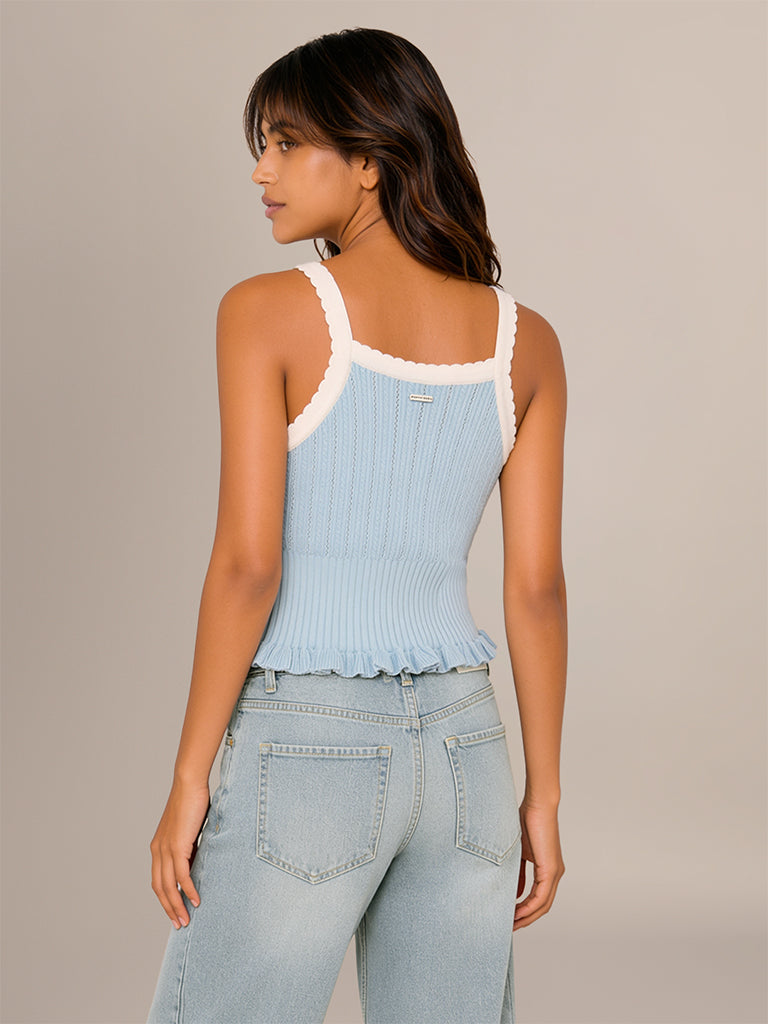 Knit-Textured Fitted Top