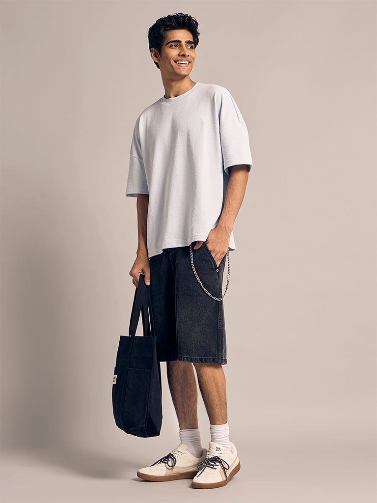 Boxy-Fit Textured T-Shirt