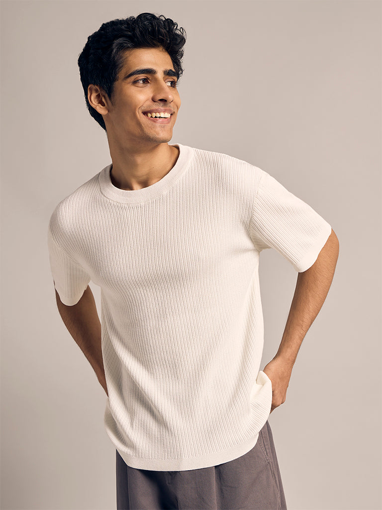 Regular-Fit Ribbed T-Shirt