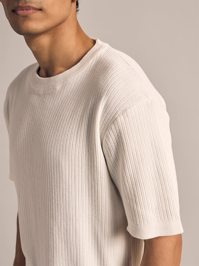 Regular-Fit Ribbed T-Shirt