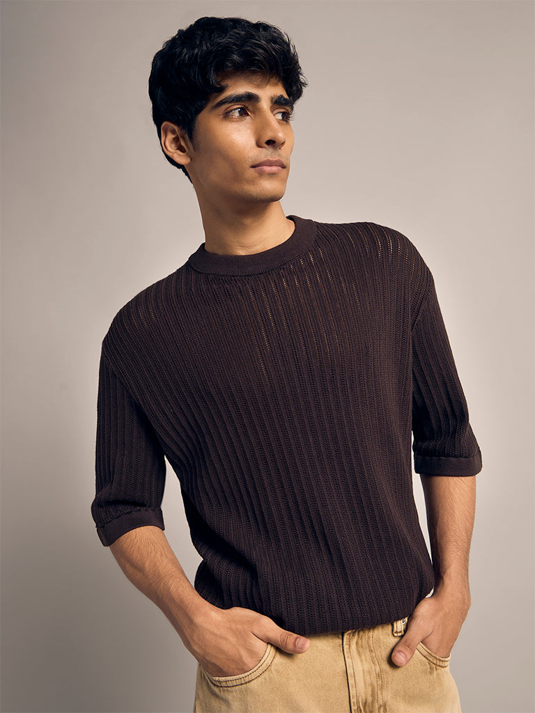 Regular-Fit Knitted T-Shirt