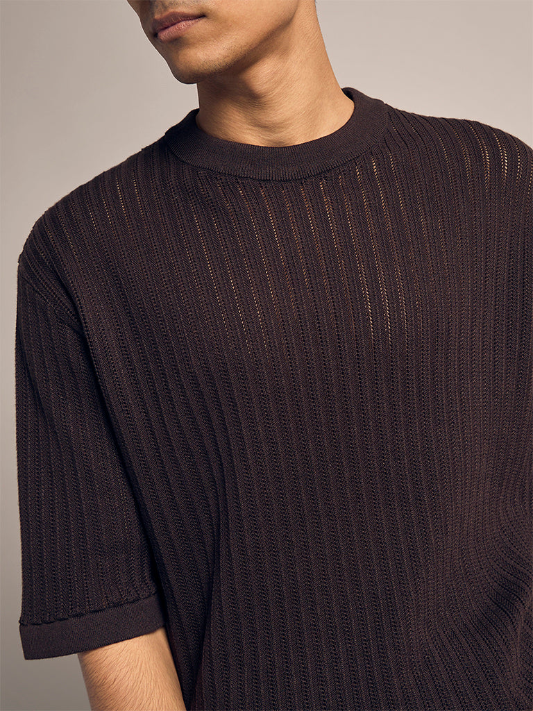 Regular-Fit Knitted T-Shirt
