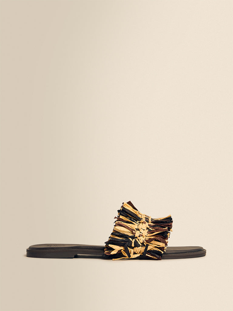 Raffia Fringe Sliders