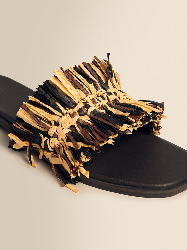 Raffia Fringe Sliders
