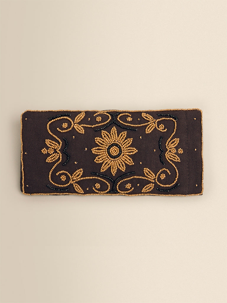 Floral Beaded Sunglass Pouch