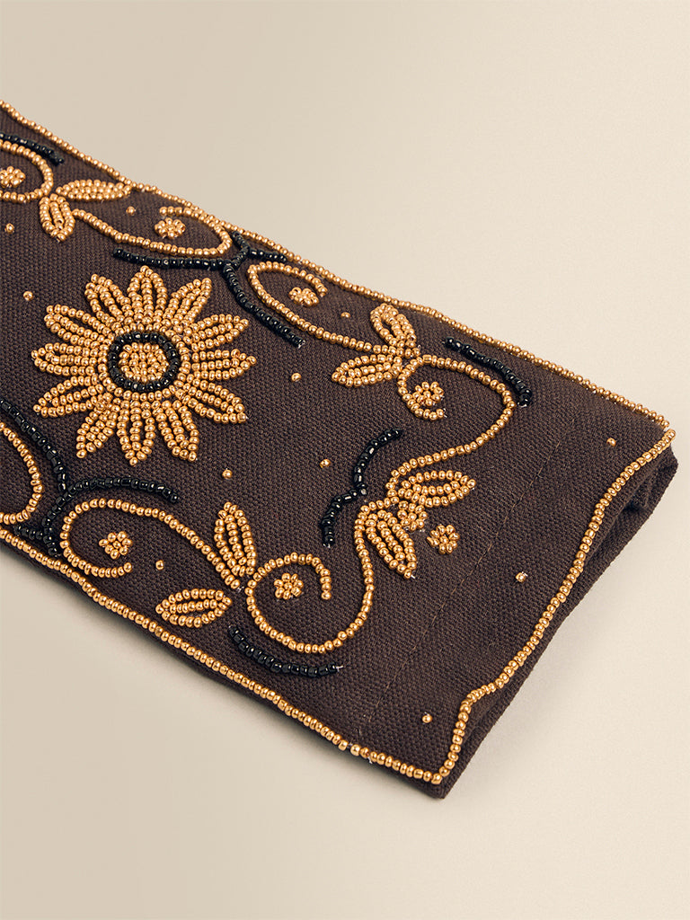 Floral Beaded Sunglass Pouch