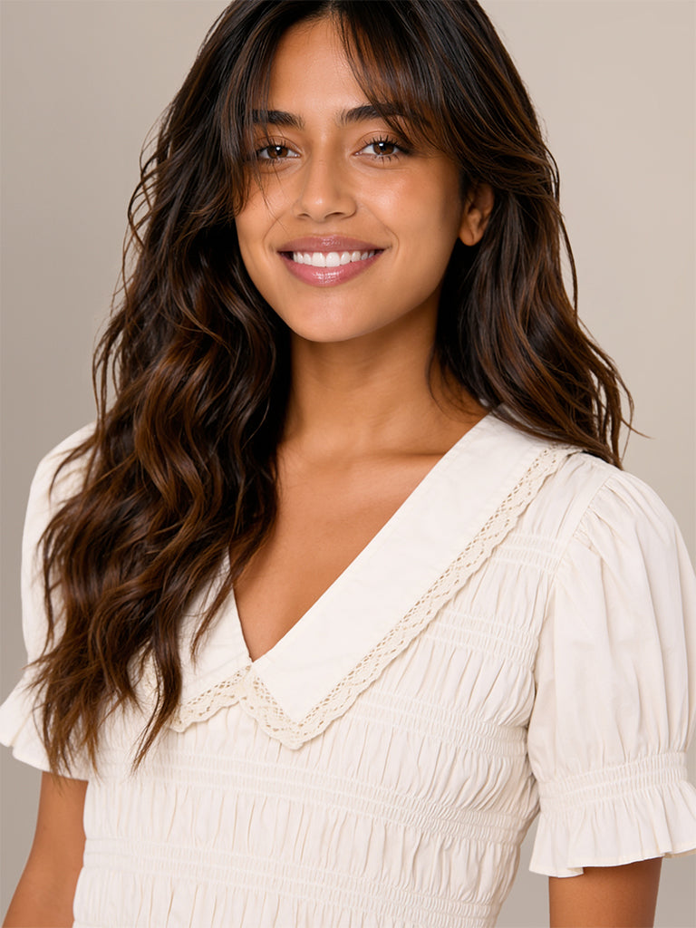 Regular-Fit Smocked Blouse