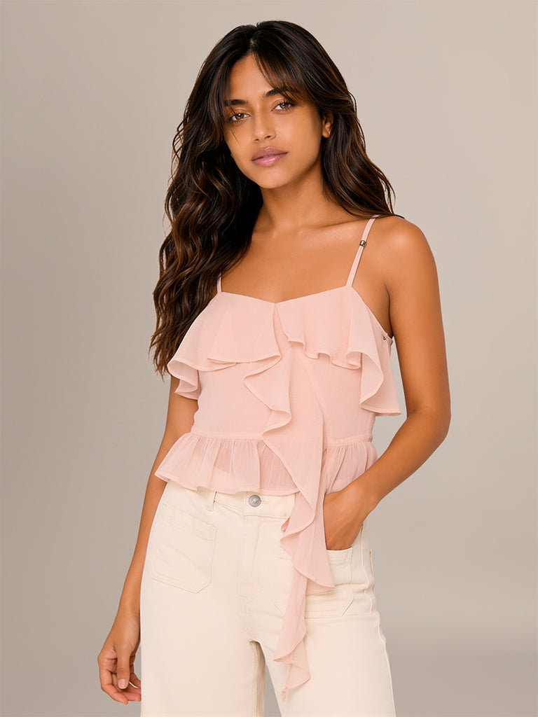 Regular-Fit Ruffled Top
