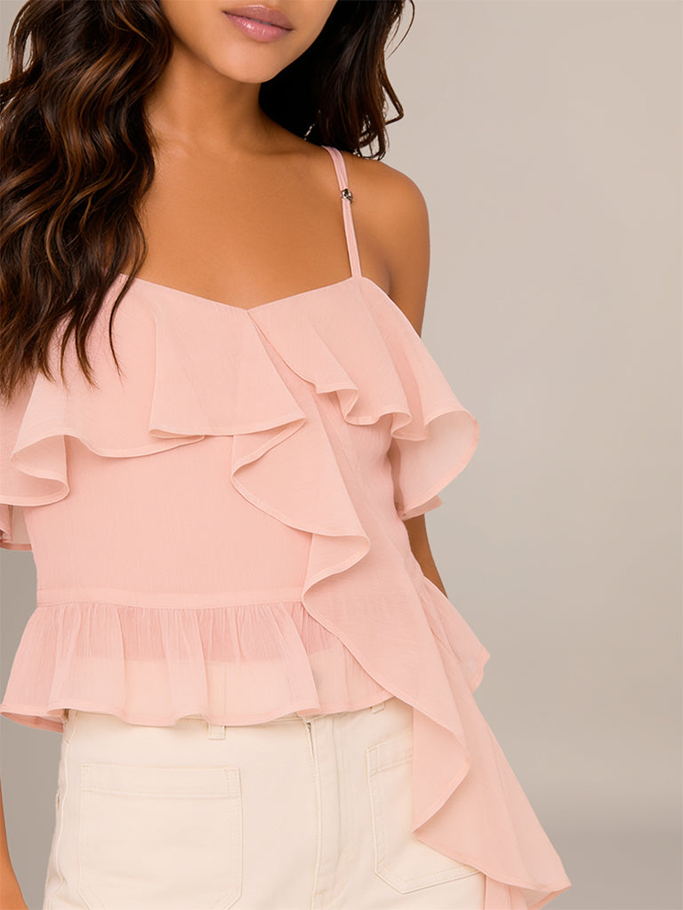 Regular-Fit Ruffled Top
