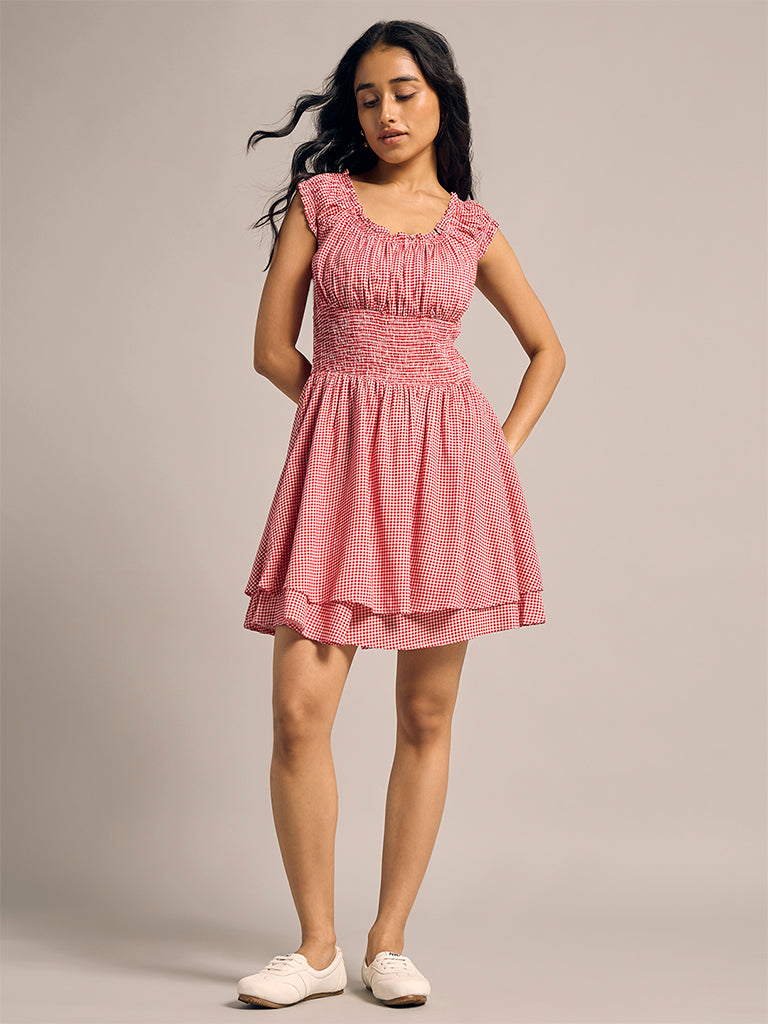 Checked Mini Dress