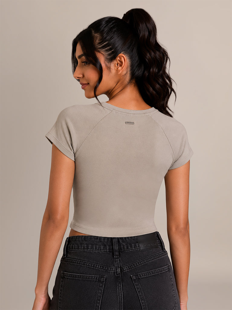 Ruched Solid T-Shirt
