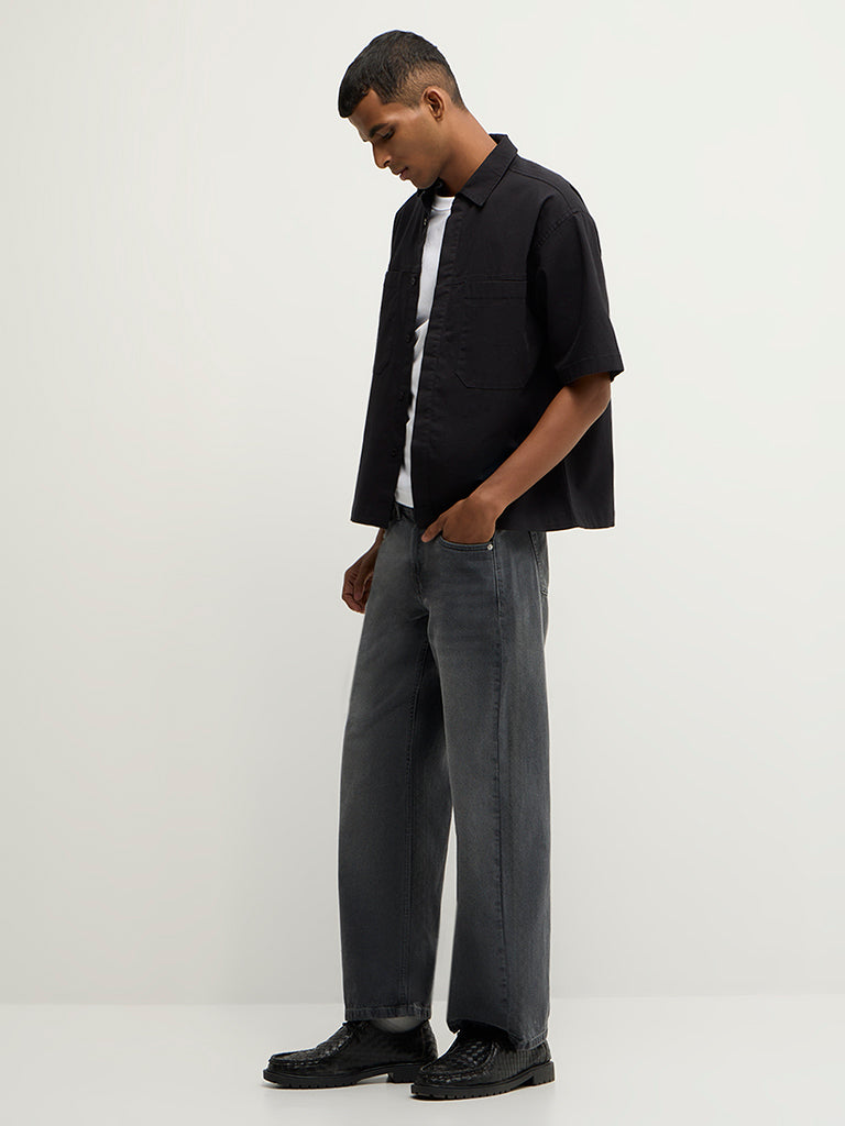 Baggy-Fit Faded Jeans