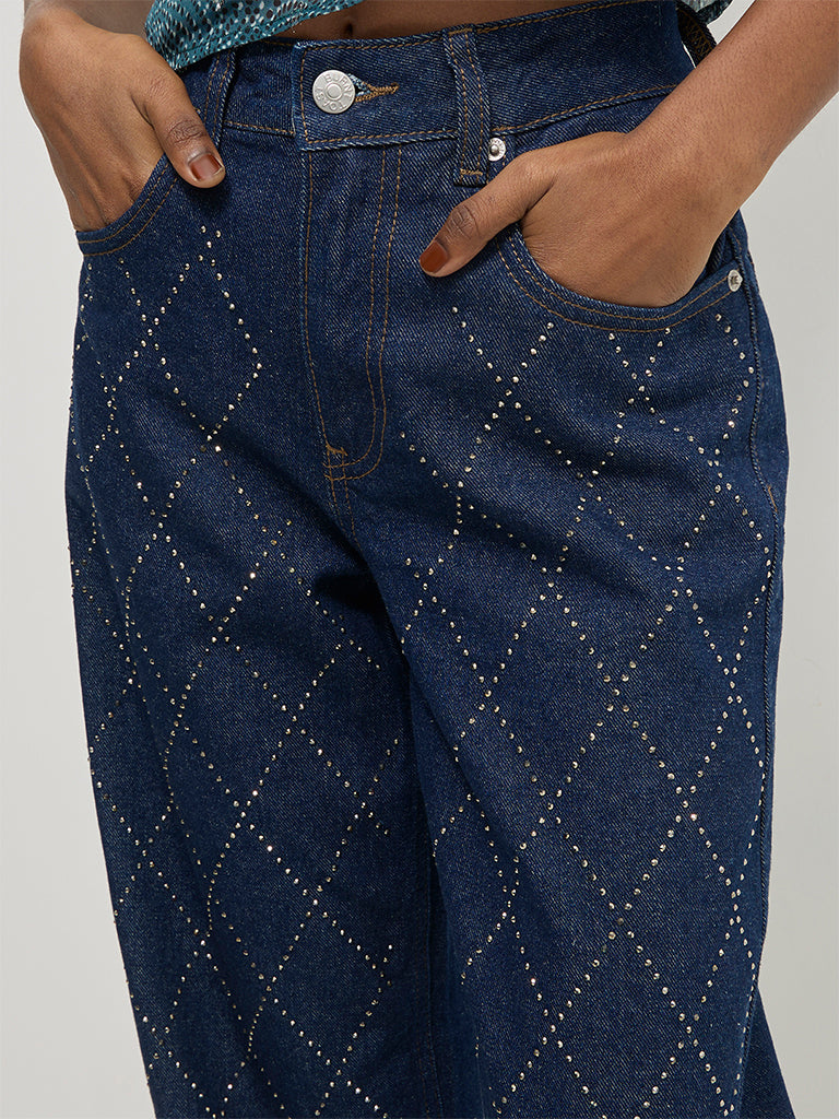 Straight-Fit Embellished Jeans