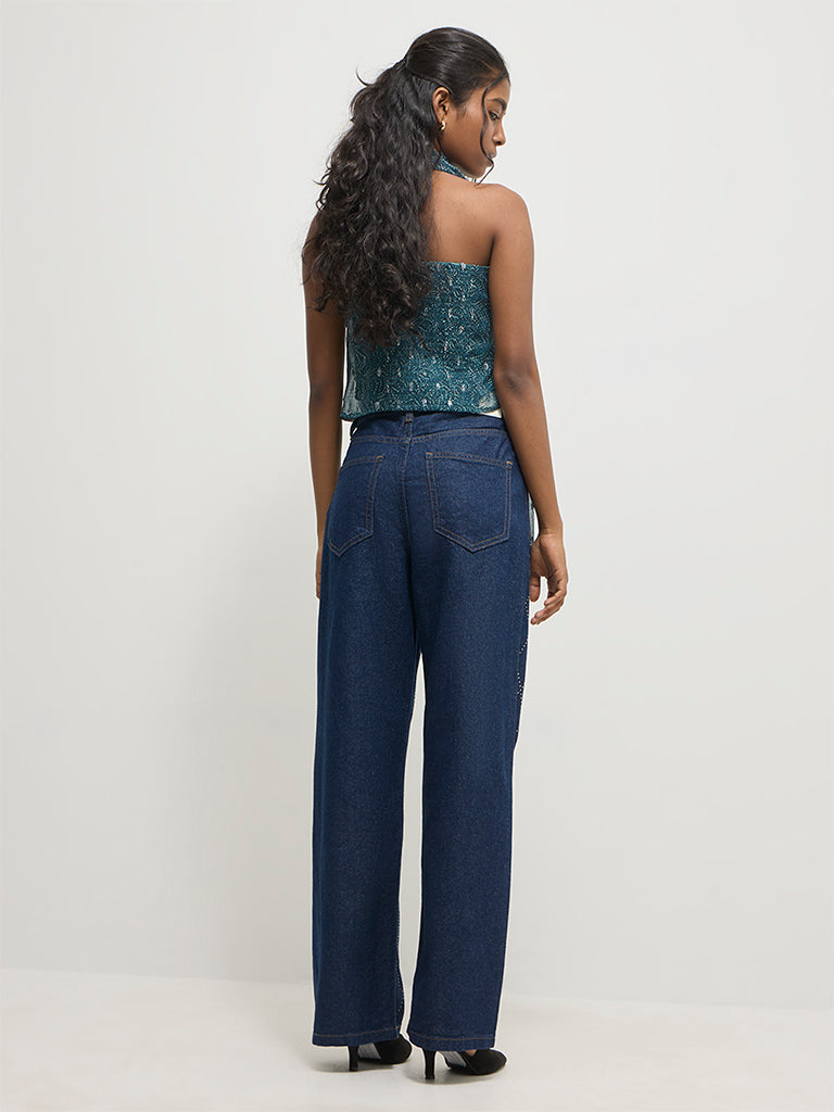 Straight-Fit Embellished Jeans