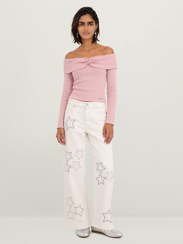 Straight-Fit Embellished Jeans