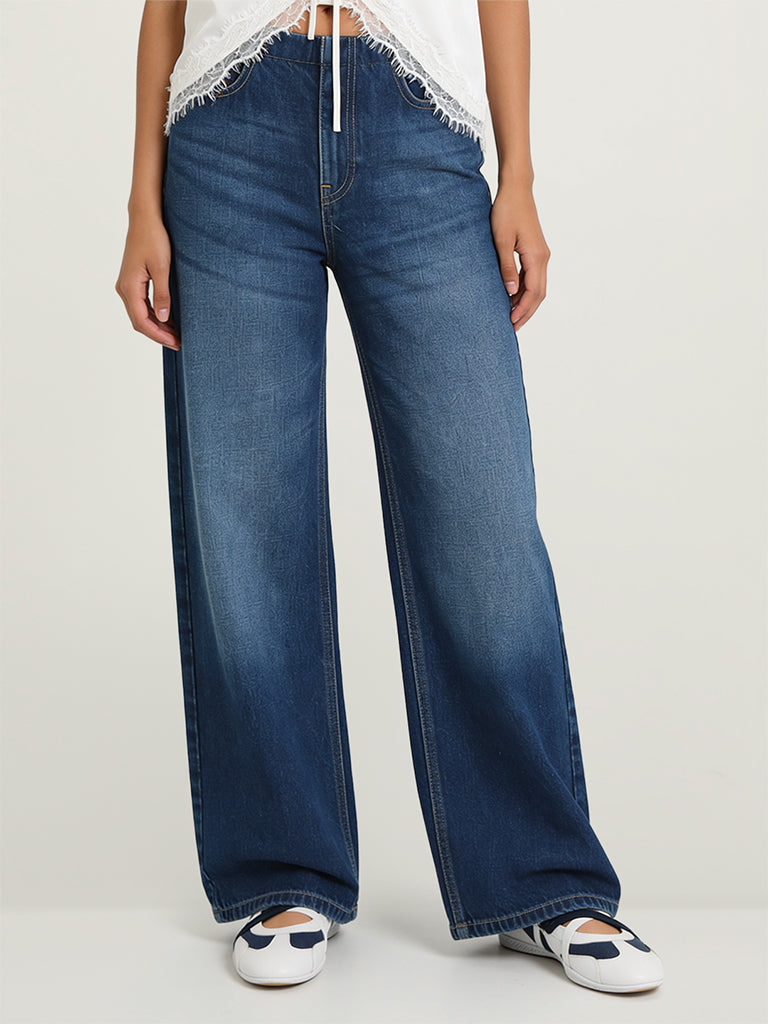 Straight-Leg Faded Jeans