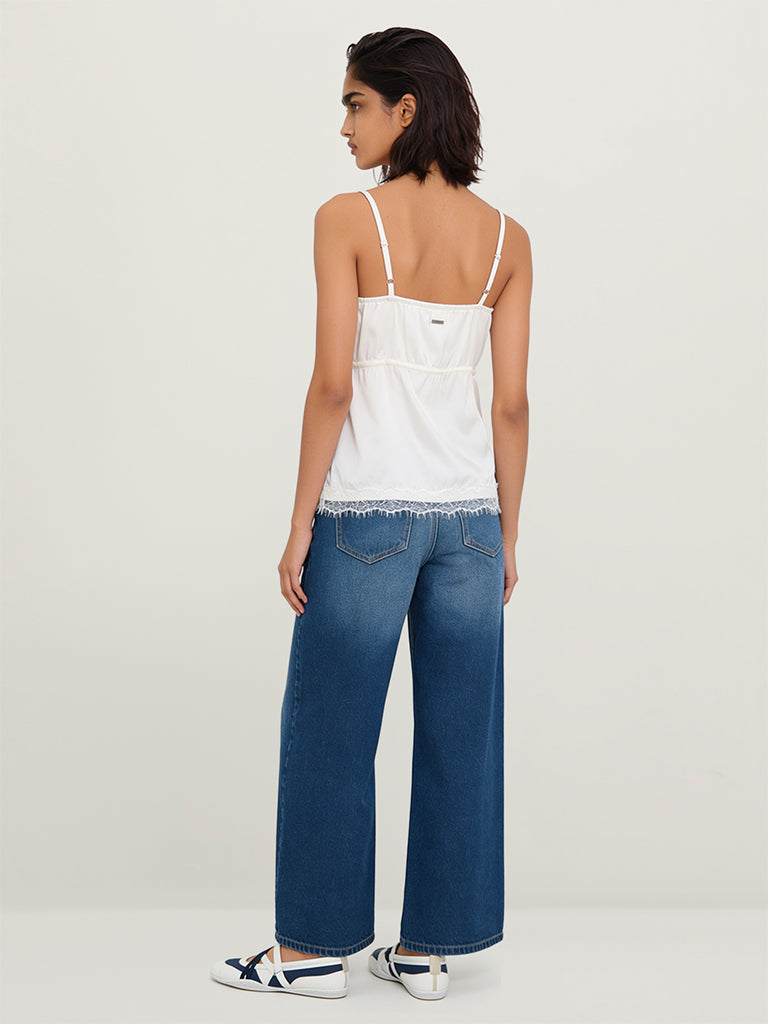 Straight-Leg Faded Jeans