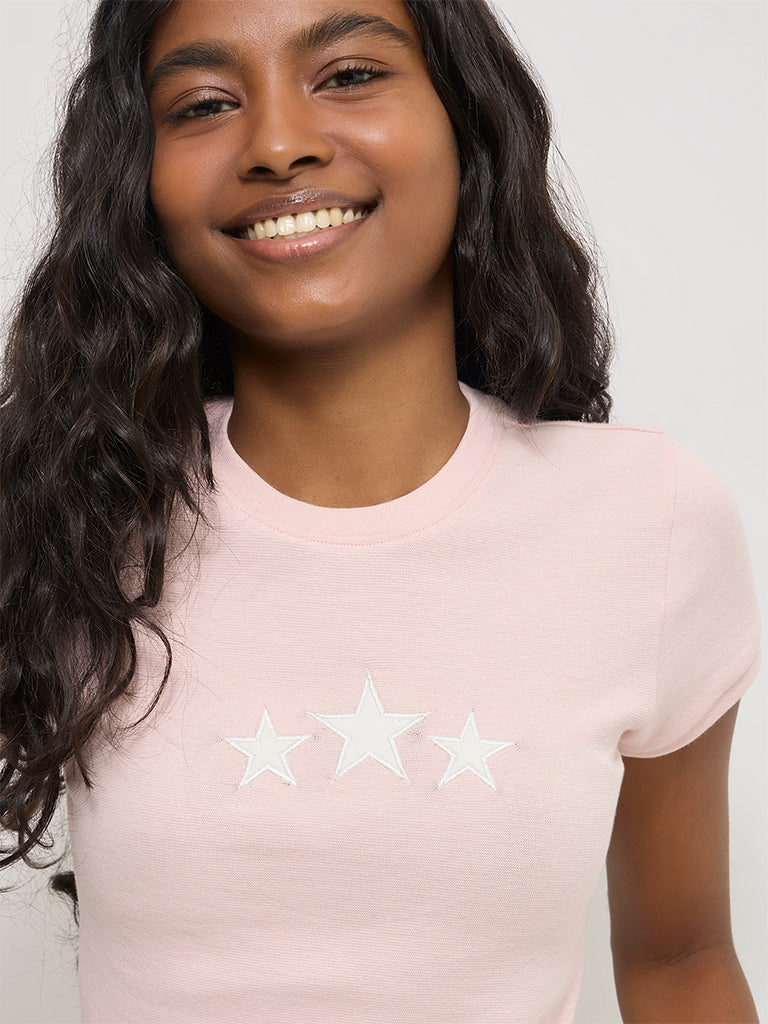 Graphic Print Fitted T-Shirt