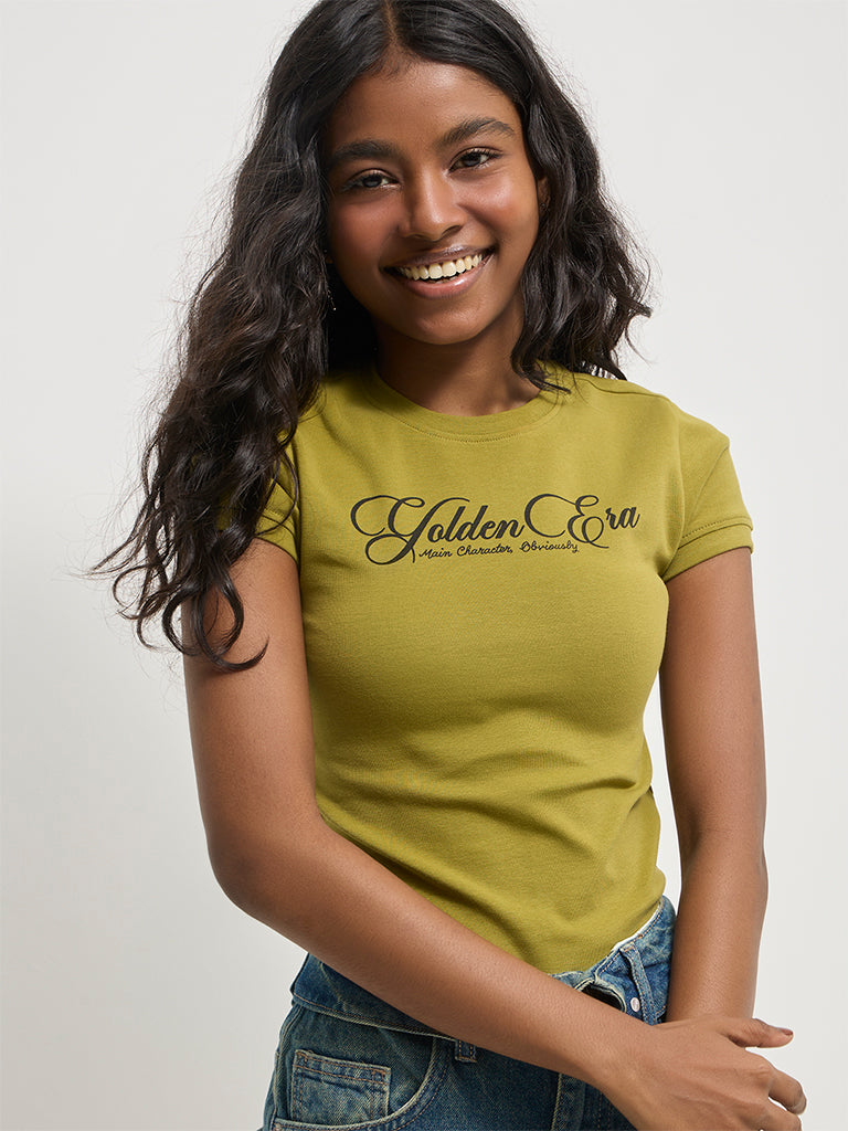 Fitted Typographic T-Shirt