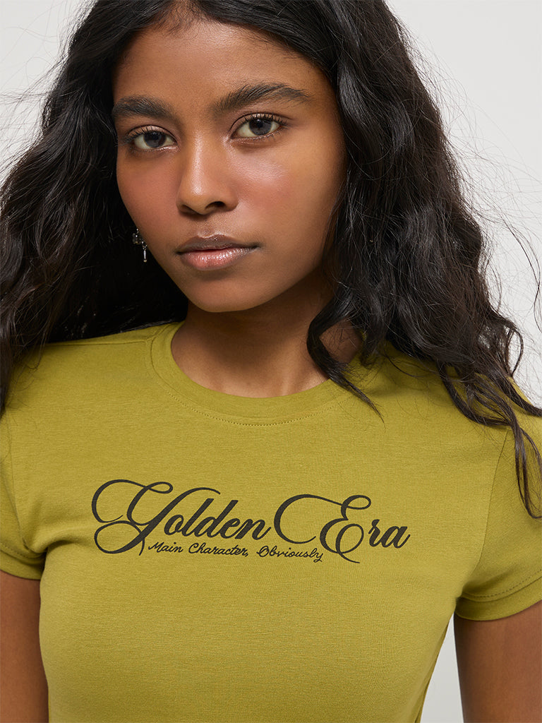 Fitted Typographic T-Shirt